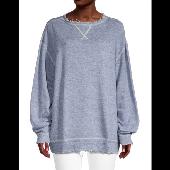 R13 Oversized distressed linen and cotton-blend sweatshirt. Size small and med - Picture 12 of 16